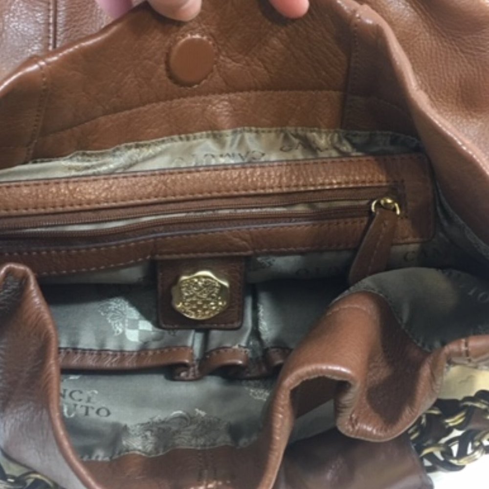 Vince Camuto Soft Brown Leather HOBO Handbag - Picture 6 of 15